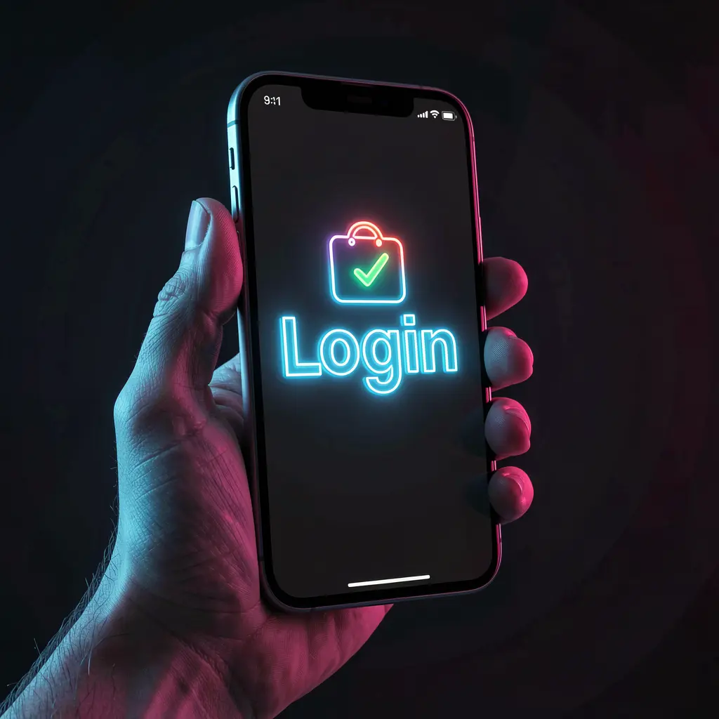 JYJILL Login – Secure and fast account access for players in Bangladesh Close-up of a hand holding a smartphone with a bright login screen showing the word JYJILL representing secure access in Bangladesh